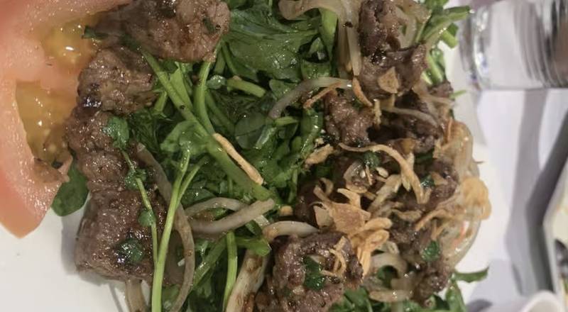 9. Watercress with filet mignon - Rau Salad Son Filet Mignon