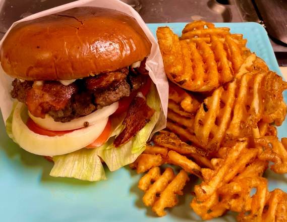 Bacon Cheeseburger and Fries