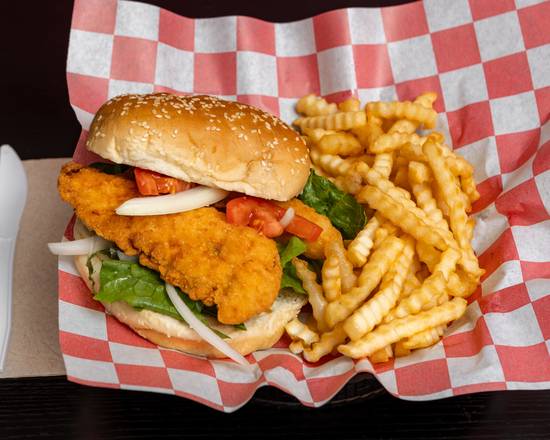 Breaded Chicken Sandwich and Fries