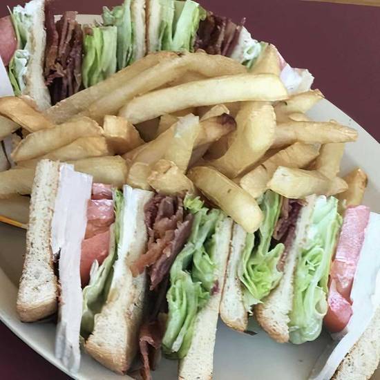 Chicken Breast Club with Fries Sandwich