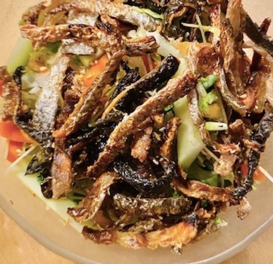 Crispy Salmon Skin Salad