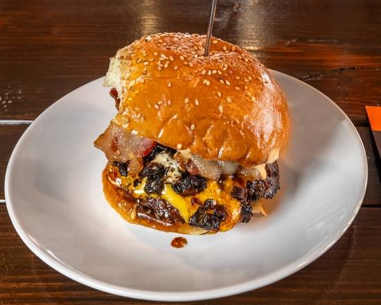 Double bacon jam smash burger