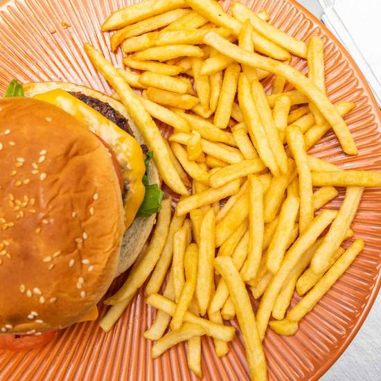 Double Cheeseburger with french fries