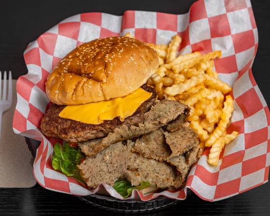 Gyro Burger and Fries