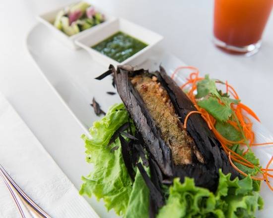 Salmon Grilled in Banana Leaves