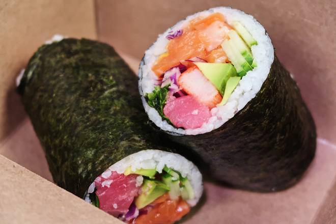 Sushi Burrito 3 Protein (Pay extra dollar get a small drink)
