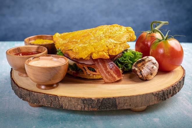 Toston Burger (green plantain burger)