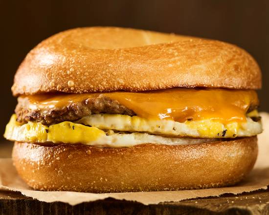 Turkey-Sausage & Cheddar Egg Sandwich